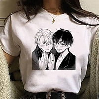 Inspired by Yuri on Ice Cosplay Anime Cartoon Polyester / Cotton Blend Print Harajuku Graphic Kawaii T-shirt For Women