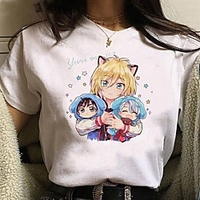 Inspired by Yuri on Ice Cosplay Anime Cartoon Polyester / Cotton Blend Print Harajuku Graphic Kawaii T-shirt For Women