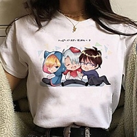 Inspired by Yuri on Ice Cosplay Anime Cartoon Polyester / Cotton Blend Print Harajuku Graphic Kawaii T-shirt For Women
