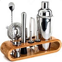 Insulated Cocktail Shaker Mixer Bartender Kit 10pcs Cocktail Shaker Mixer Stainless Steel 550ml Bar Tool Set with Stylish Bamboo Stand Perfect Home Bartending Kit and Martini Cocktail Shaker Set