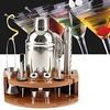 Insulated Cocktail Shaker Mixer Bartender Kit 12pcs 750ml/11pcs 750ml/27pcs 550ml Stainless Steel Bar Tool Set with Stylish Bamboo Stand Perfect Home Bartending Kit and Martini Cocktail Set