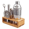 Insulated Cocktail Shaker Mixer Bartender Kit Cocktail Shaker Mixer Stainless Steel 750ml Bar Tool Set with Stylish Bamboo Stand Perfect Home Bartending Kit and Martini Cocktail Shaker Set