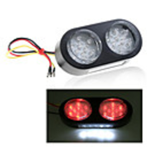Integrated Brake Tail and License Plate Lights - 20-LED Round