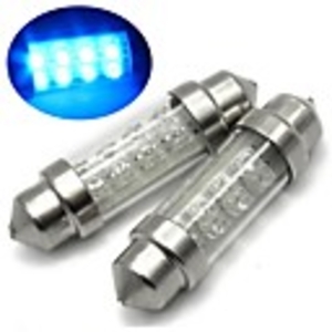 Interior Car Lights - 2 Blue 8 LED 12V 39mm Bulbs