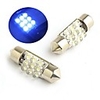 Interior Car Lights - 2 Blue 9 LED 12V 31mm Bulbs