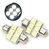 Interior Car Lights - 2 Festoon White 6 LED 12V 36mm Bulbs