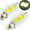 Interior Car Lights - 2 Festoon Xenon White 2 LED 12V 42mm Bulbs