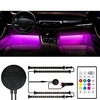 Interior Car Lights 4pcs 48 LED Cool LED Strip Light Multicolor Music Interior Light LED Under Dash Lighting Kit with Sound Active Function Voice Control and Wireless Remote Control Car Charger miniinthebox