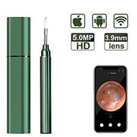 iOS Ear Camera 5.0MP 3.9mm FHD WiFi Ear Scope Wireless iPhone Ear Scope Camera with 6-Axis Gyroscope For Android iOS Smartphone