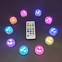 IP68 Waterproof 10Pcs Colorful Submersible LED Underwater Light Battery Powered Remote Control Fish Tank Pond Swimming Pool Wedding Aquarium Vase Christmas Birthday Party Decoration Lamp miniinthebox