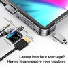 iPad Pro USB C Hub,  Baseus 6-in-1 Adapter for iPad Pro 2021 2020 2018 12.9/11 inch,  Docking Station with 4K HDMI,  USB-C PD Charging,  SD/Micro Card Reader,  USB 3.0 3.5mm Headphone Jack miniinthebox