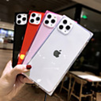 iPhone 11 Pro X XR XS Max 6 6s 7 8 Plus Phone Case Fashion Square Design Candy Color Clear Soft TPU for iPhone X