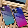 iPhone11Pro Max Gradient Rainbow Color Glass Mobile Phone Case XS Max Built-in Silicone Anti-fall 6 7 8Plus SE 2020 Protective Case