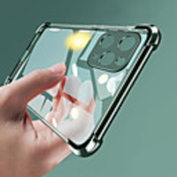 iPhone11Pro Max Transparent Four Corners Anti-drop Electroplating Mobile Phone Case XS Max Fine Pore Soft TPU Plating Process 7 8Plus SE 2020 Protective Case