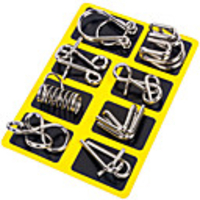 IQ Brain Teaser Metal Wire Puzzle Fun 7 in 1 Metal Classic Kid