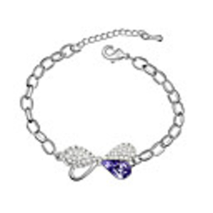 Iron Chain Bowknot Pattern Fashion Crystal Bracelet