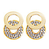 Irregular Czech Stone Embellished Earrings (Assorted Colors)