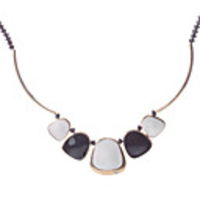Irregular Resin Crystal Antique Gold Necklace