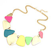 Irregular Shape Slice Alloy Acrylic Necklace