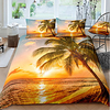 Island Landscape 3-Piece Duvet Cover Set Hotel Bedding Sets Comforter Cover with Soft Lightweight Microfiber For Holiday Decoration(Include 1 Duvet Cover and 1or 2 Pillowcases)