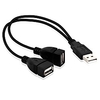 ITINFTEK-2 USB 2.0 Hub USB Male to 2 USB Dual Female Jack Splitter Hub Power Cable Adapter For PC Laptop Phone Cable