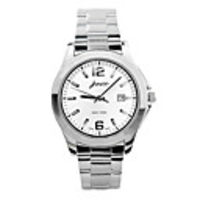 J-three Japanese-quartz Movement Round Case Casual Watch (40200 White)
