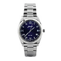 J-three Japanese-quartz Movement Round Case Dress Watch (37204 Blue Black)