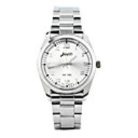 J-three Japanese-quartz Movement Round Case Dress Watch (37204 White)
