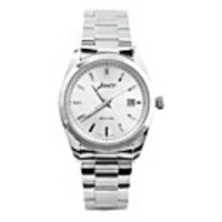 J-three Japanese-quartz Movement Round Case Dress Watch (40101 White)