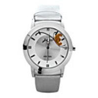 J-three Japanese-quartz Movement Round Case Fasion Watch (39201 White)