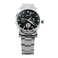 J-three Japanese-quartz Movement Round Case Fasion Watch (39203 Black)