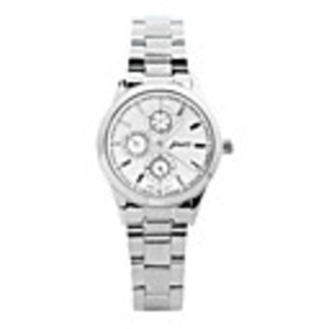 J-three Japanese-quartz Movement Round Case Fasion Watch (40202 White)