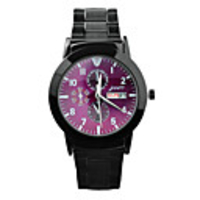 J-three Japanese-quartz Movement Round Case Fasion Watch (40203 Purple)