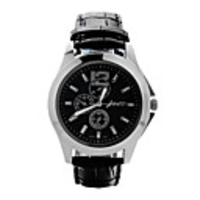 J-three Japanese-quartz Movement Round Case Sports Watch (39103 Black)