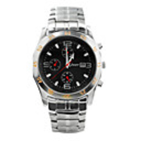J-three Japanese-quartz Movement Round Case Sports Watch (40205 Black)