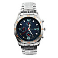 J-three Japanese-quartz Movement Round Case Sports Watch (40205 Blue)