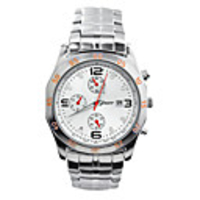 J-three Japanese-quartz Movement Round Case Sports Watch (40205 Silver)
