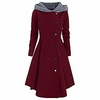 jackets for women fashion steampunk hooded trench coat blazer tops single breasted long drap buttons coat wine miniinthebox