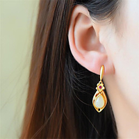 Jade Earrings Earrings Classic Fashion Punk Trendy Romantic Sweet Cute Imitation Pearl Earrings Jewelry Silver For Gift Date Street Birthday Festival 1 Pair miniinthebox