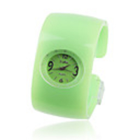 Japanese PC Movement Plastic Band Bracelet Watch,  Green