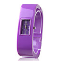 Japanese PC Movement Plastic Band Bracelet Watch,  Purple