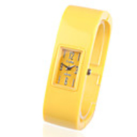 Japanese PC Movement Plastic Band Bracelet Watch,  Yellow
