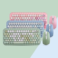 Jelly Comb 2.4G Wireless Keyboard Mouse Set Pink Girls Color Wireless Keyboard Comb for Laptop Notebook Mini Home Keyboard Set miniinthebox