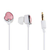 Jewel Type Heart-Shaped In-Ear Earphones (Pink)