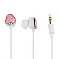 Jewel Type Heart-Shaped In-Ear Earphones (Pink)