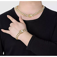 Jewelry Set Cuban Link European Earrings Jewelry Gold / Silver For Party Evening Street 1 set miniinthebox