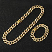 Jewelry Set Cuban Link Happy European Trendy Earrings Jewelry Gold / Silver For Christmas Street Prom Festival 1 set