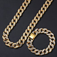 Jewelry Set Cuban Link Precious European Trendy Earrings Jewelry Gold / Silver For Street Gift Festival 1 set