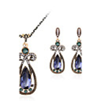 Jewelry Set Ladies Luxury Vintage Bohemian Boho Resin Rhinestone Gold Plated Earrings Jewelry Red / Green / Blue For Party Special Occasion / Imitation Diamond