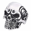 jewelry titanium steel skeleton ring large punk skull for men